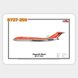 Boeing B727-200 - Faucett Perú (Art Print) Sticker